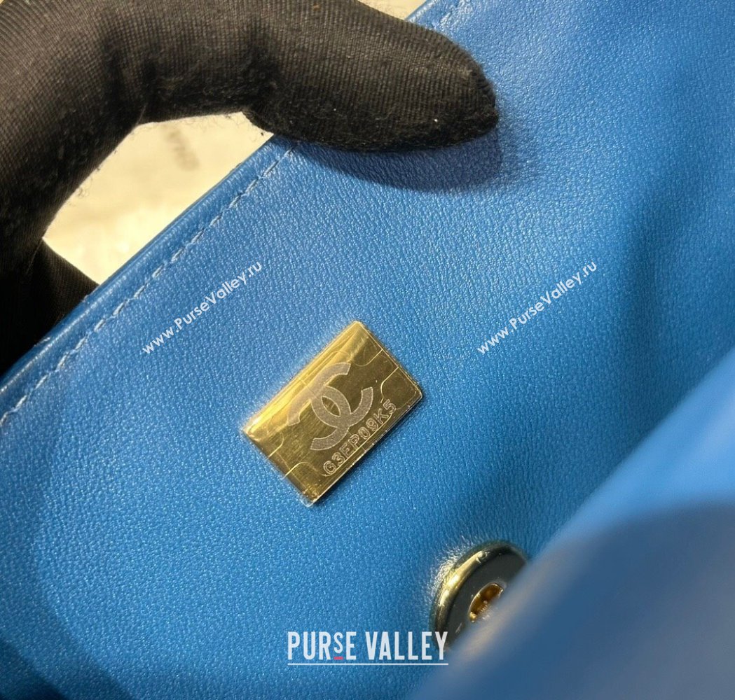 Chanel Coco Lambskin Mini Flap Bag with Top Handle AS2431 Royal Blue 2025 0212 (yezi-250213006)