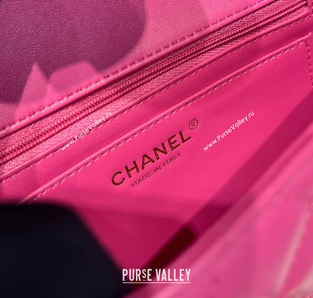 Chanel Coco Lambskin Mini Flap Bag with Top Handle AS2431 Dark Pink 2025 0212 (yezi-250213007)