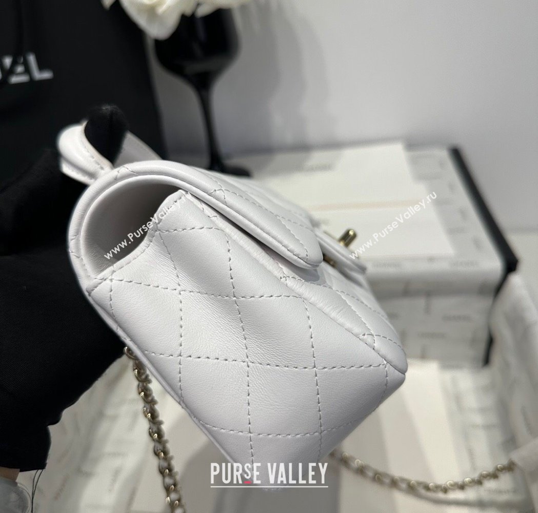 Chanel Coco Lambskin Mini Flap Bag with Top Handle AS2431 White 2025 0212 (yezi-250213009)