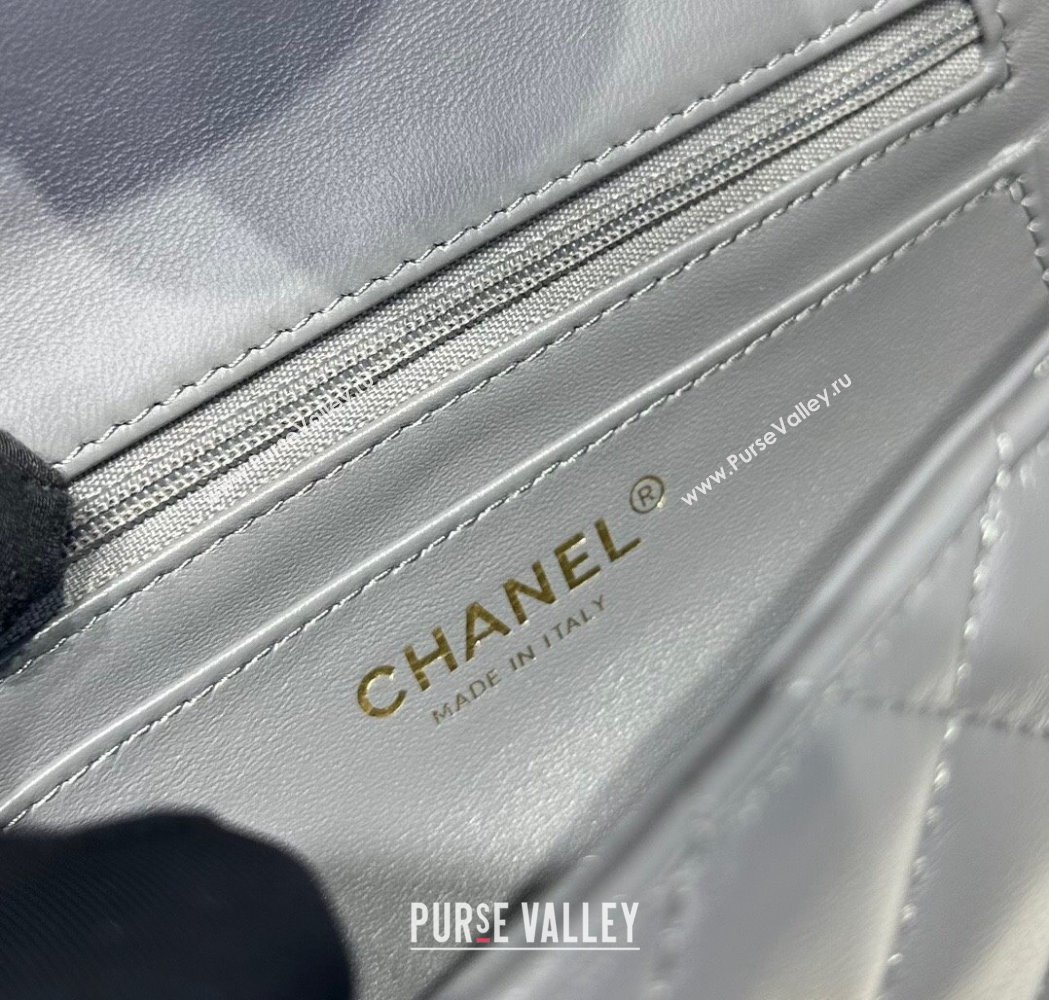 Chanel Coco Lambskin Mini Flap Bag with Top Handle AS2431 Dark Grey 2025 0212 (yezi-250213010)