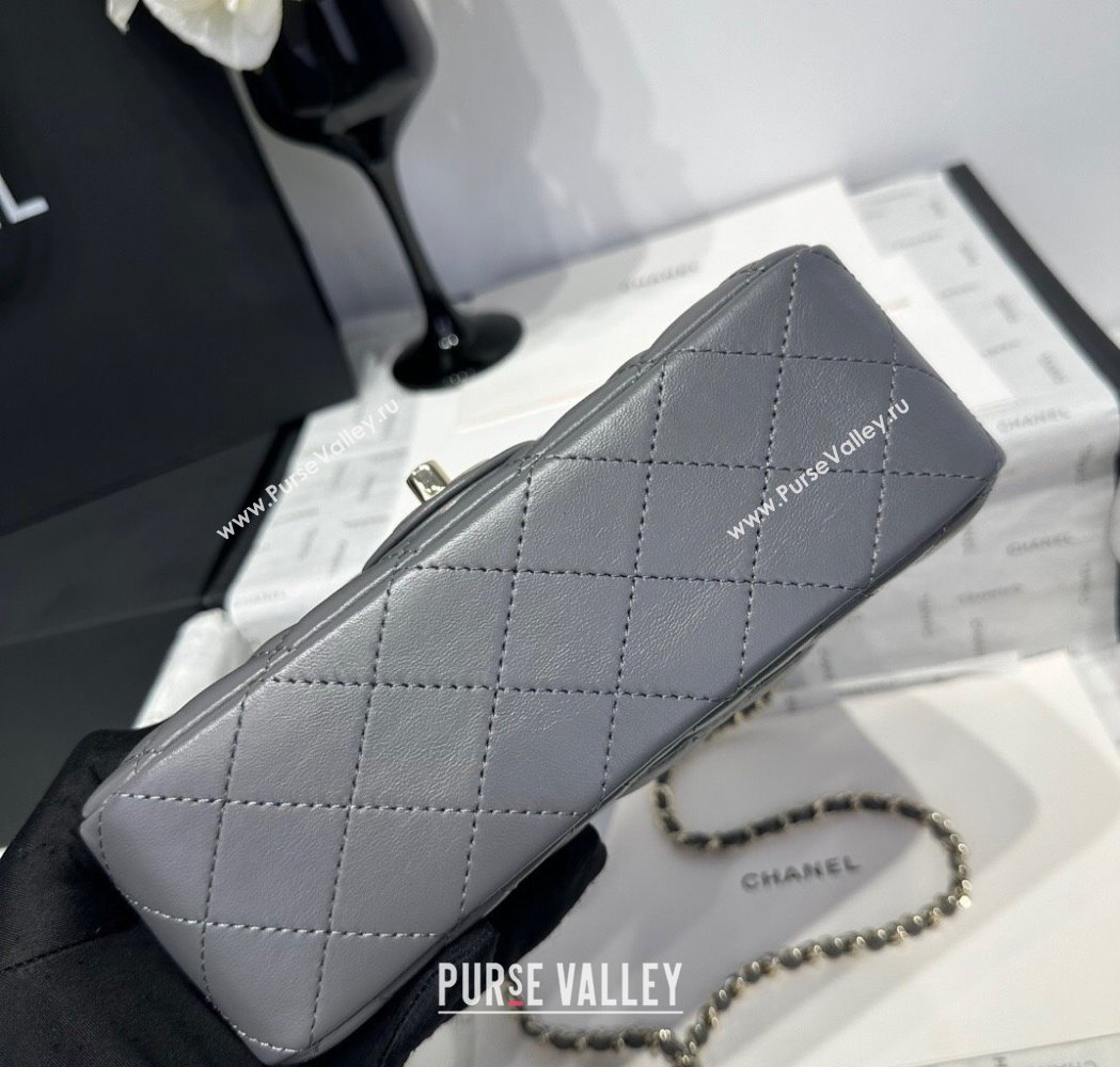 Chanel Coco Lambskin Mini Flap Bag with Top Handle AS2431 Dark Grey 2025 0212 (yezi-250213010)