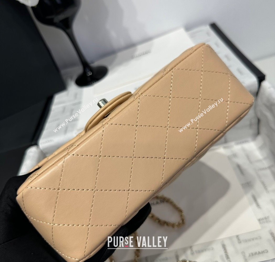 Chanel Coco Lambskin Mini Flap Bag with Top Handle AS2431 Beige 2025 0212 (yezi-250213013)