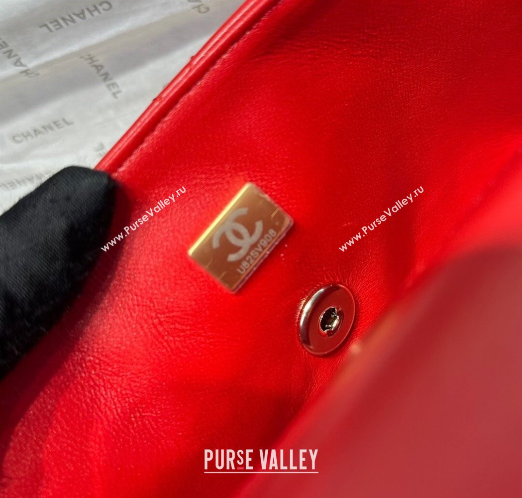 Chanel Coco Lambskin Mini Flap Bag with Top Handle AS2431 Red 2025 0212 (yezi-250213014)