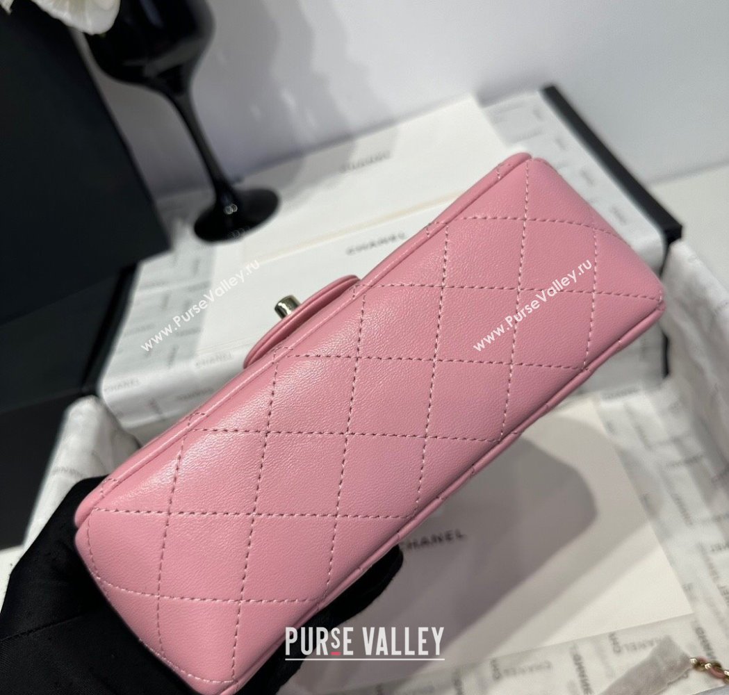 Chanel Coco Lambskin Mini Flap Bag with Top Handle AS2431 Light Pink 2025 0212 (yezi-250213016)