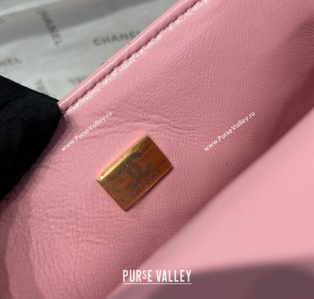 Chanel Coco Lambskin Mini Flap Bag with Top Handle AS2431 Light Pink 2025 0212 (yezi-250213016)