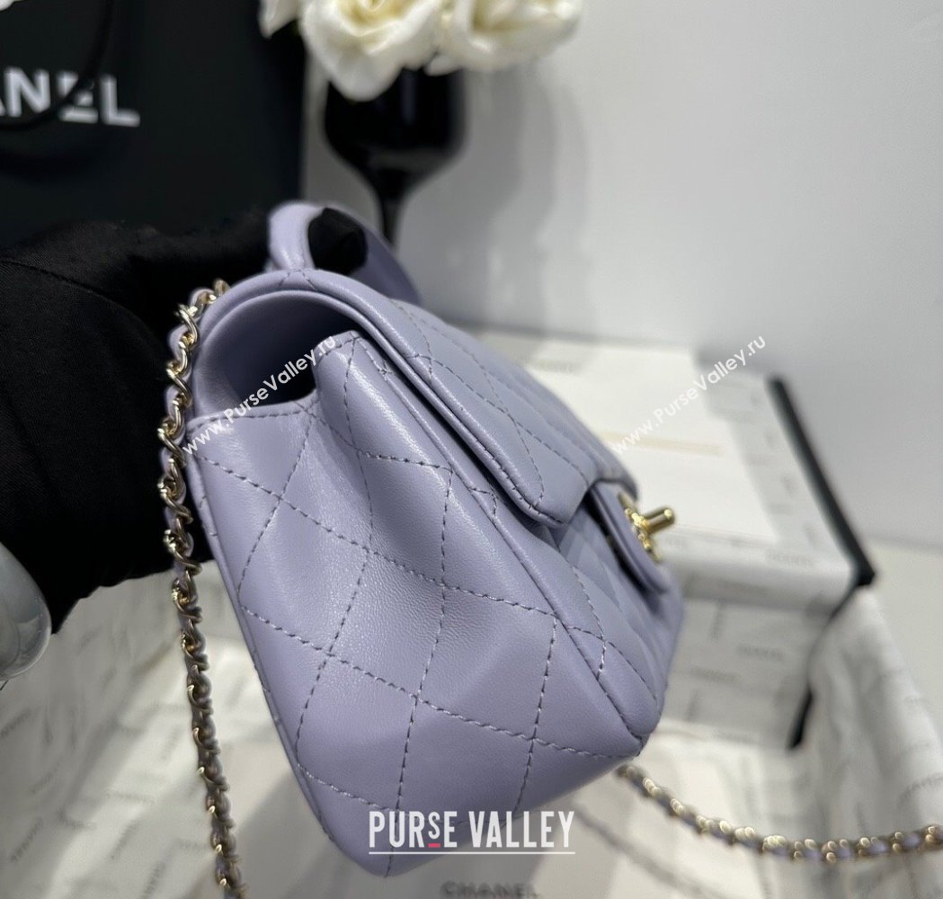Chanel Coco Lambskin Mini Flap Bag with Top Handle AS2431 Pale Purple 2025 0212 (yezi-250213020)