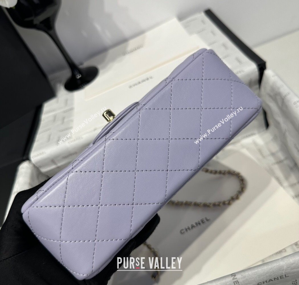 Chanel Coco Lambskin Mini Flap Bag with Top Handle AS2431 Pale Purple 2025 0212 (yezi-250213020)