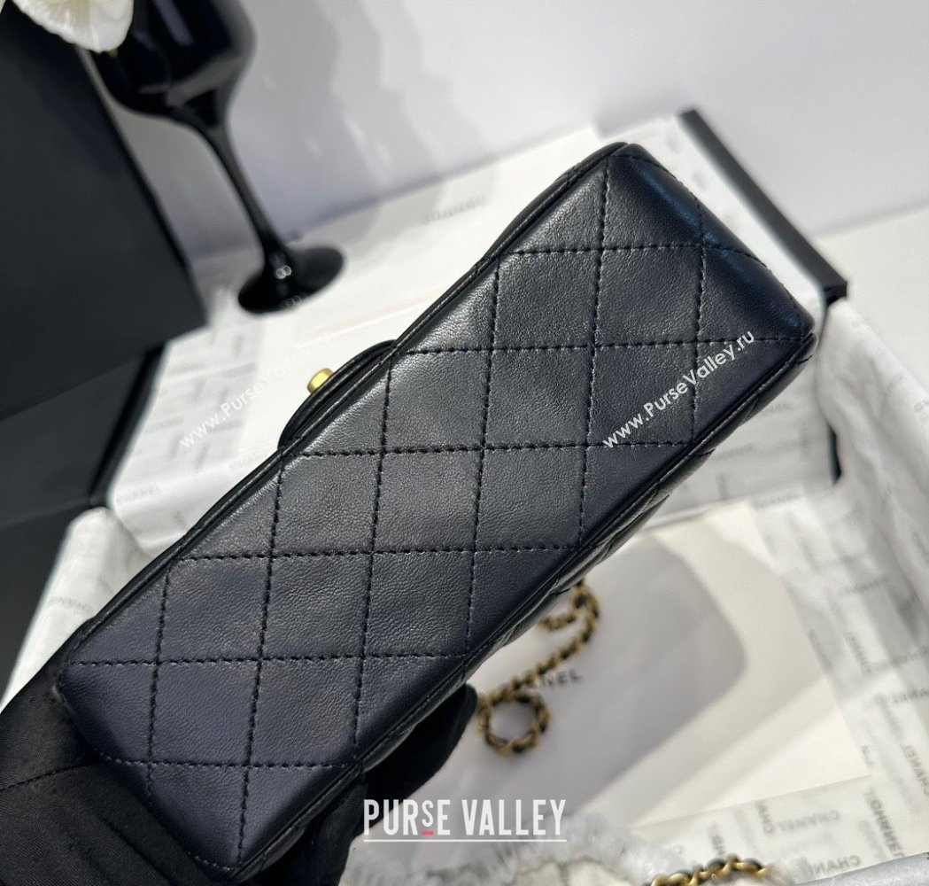 Chanel Coco Lambskin Mini Flap Bag with Top Handle AS2431 Black/Gold Hardware 2025 (yezi-250213022)
