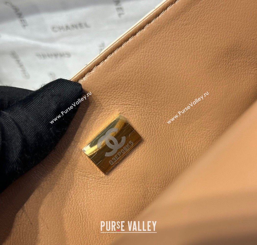 Chanel Coco Bicolor Lambskin Mini Flap Bag with Top Handle AS2431 Beige/Brown 2025 (yezi-250213023)