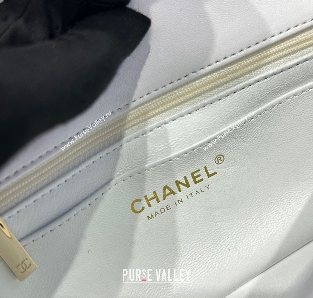 Chanel Coco Lambskin Mini Flap Bag with Chain Top Handle AS2431 White 2025 (yezi-250213028)