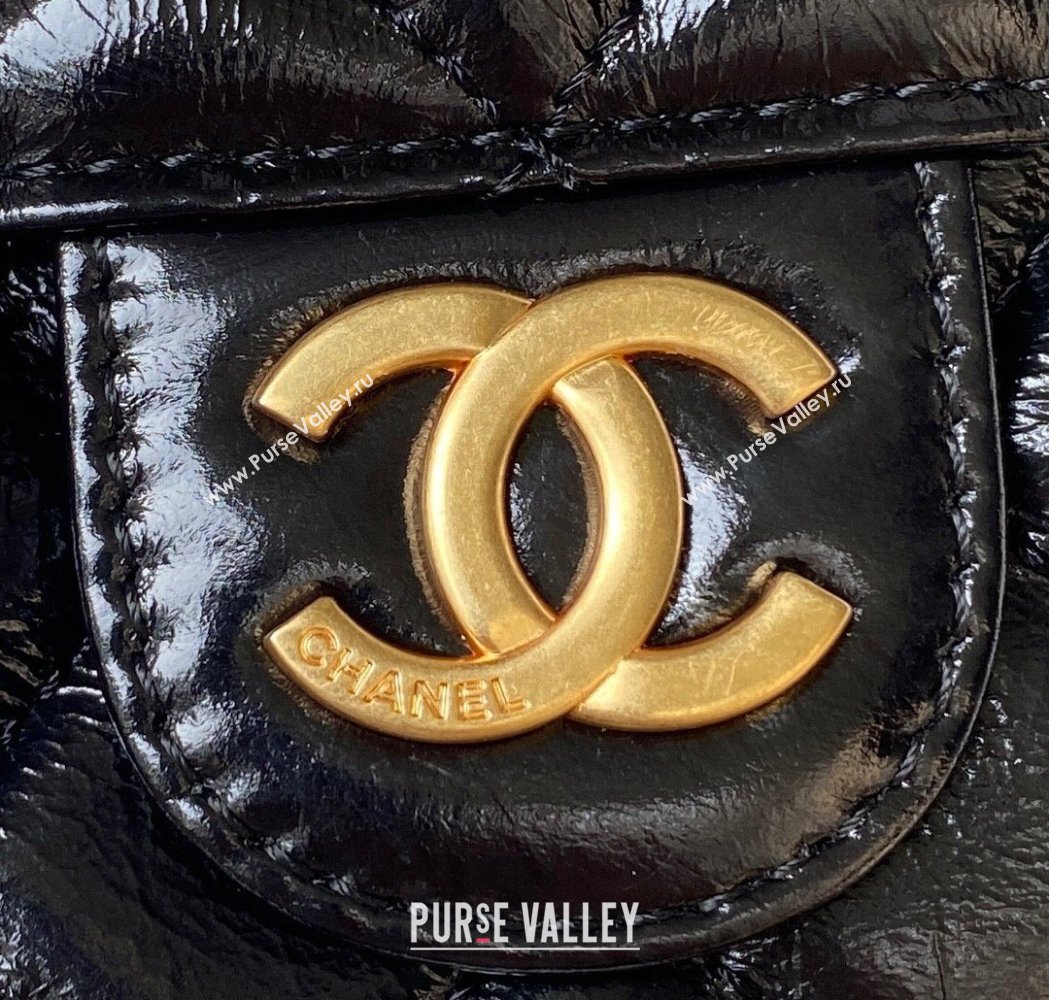 Chanel Shiny Crumpled Calfskin Small Hobo Bag AS4323 Black 2025 (yezi-250213033)
