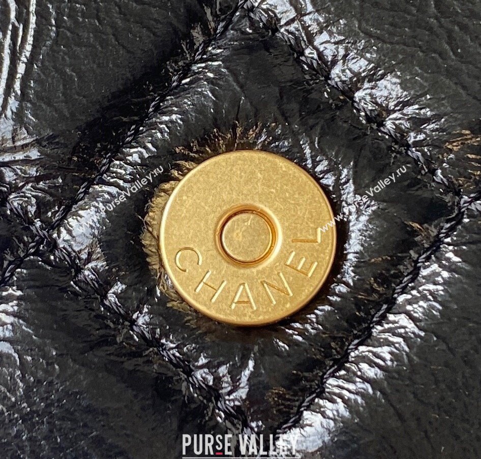 Chanel Shiny Crumpled Calfskin Small Hobo Bag AS4323 Black 2025 (yezi-250213033)