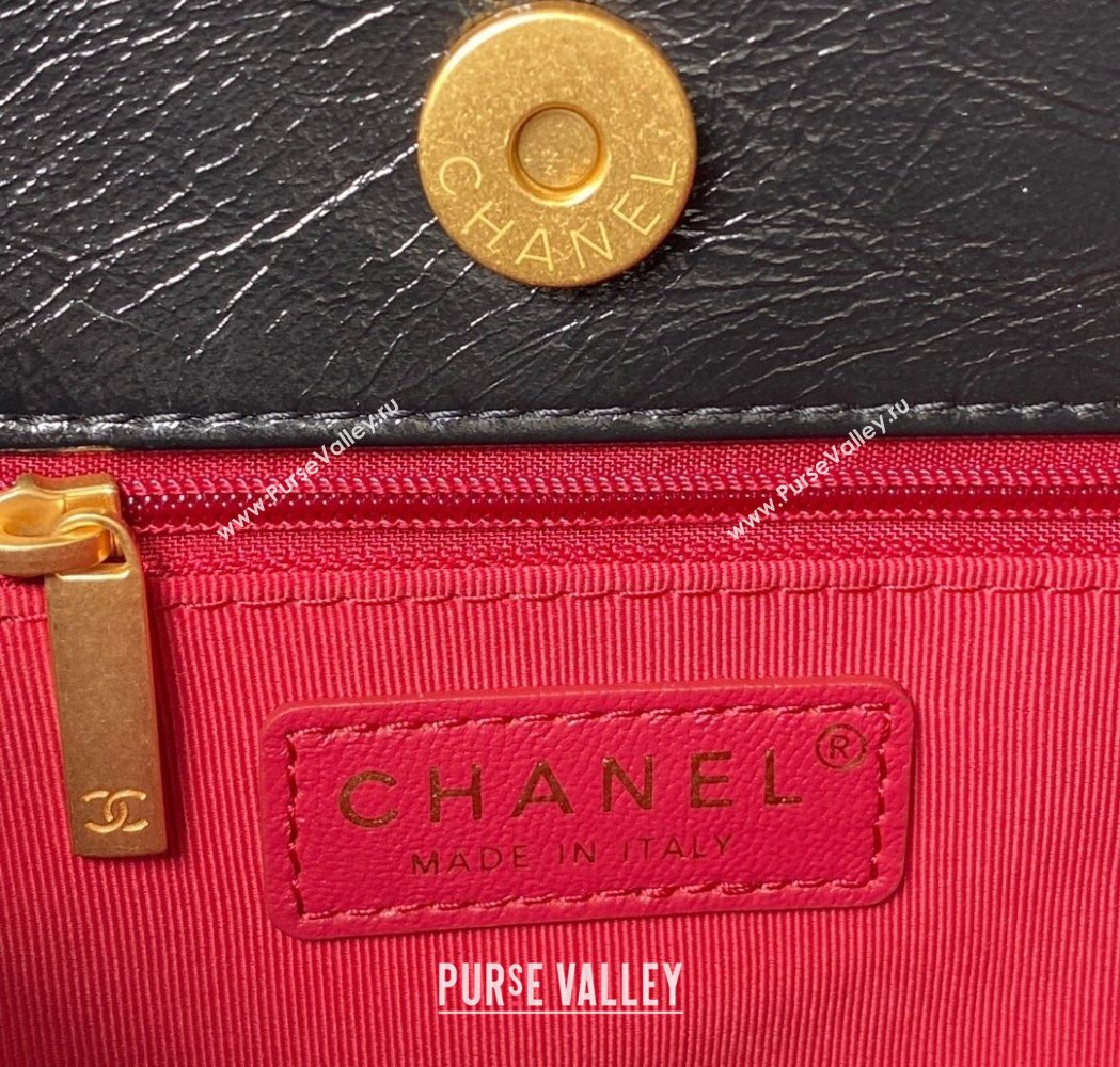 Chanel Shiny Crumpled Calfskin Hobo Bag AS4322 Black 2025 (yezi-250213034)