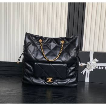 Chanel Shiny Lambskin Shopping Bag AS5315 Black 2025 (xiang-250213035)