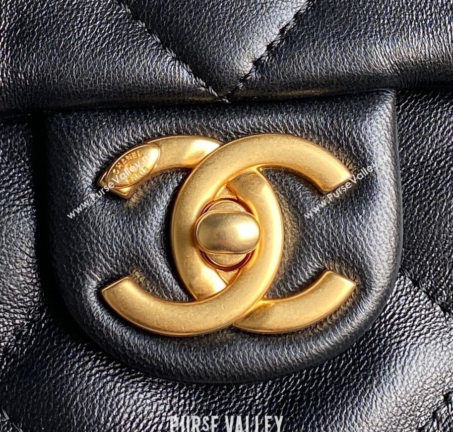Chanel Shiny Lambskin Shopping Bag AS5315 Black 2025 (xiang-250213035)