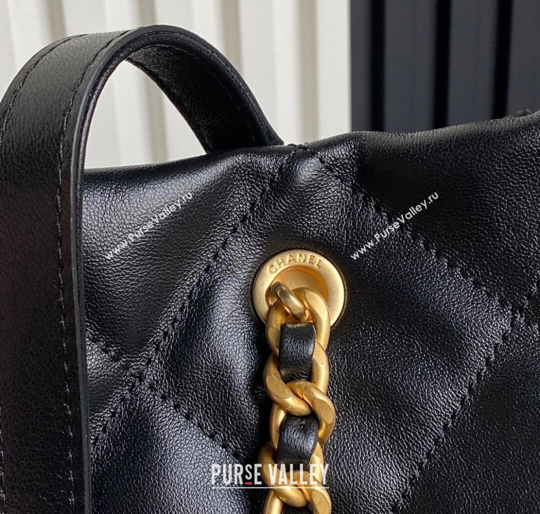 Chanel Shiny Lambskin Shopping Bag AS5315 Black 2025 (xiang-250213035)