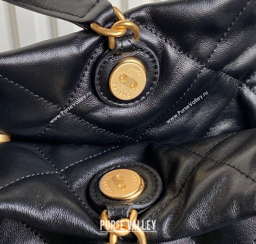 Chanel Shiny Lambskin Shopping Bag AS5315 Black 2025 (xiang-250213035)