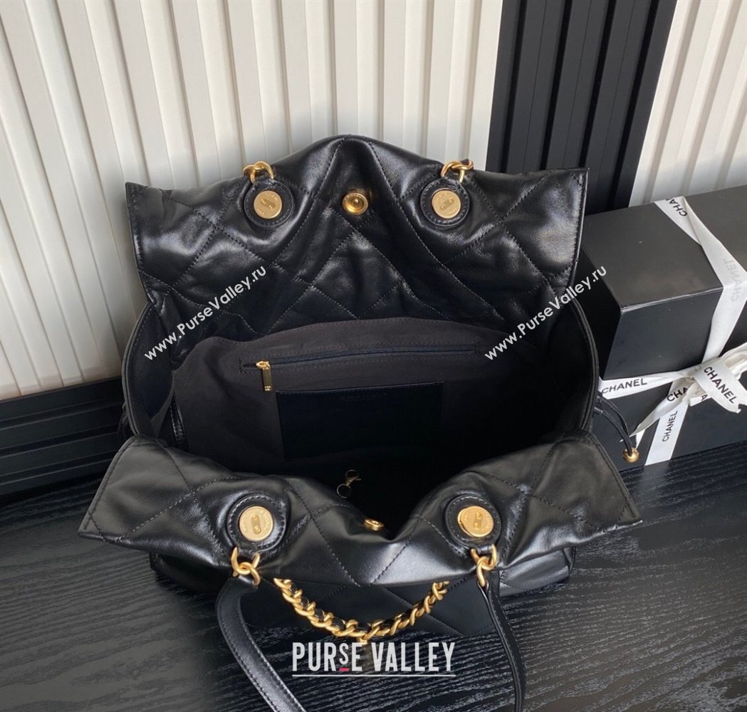 Chanel Shiny Lambskin Shopping Bag AS5315 Black 2025 (xiang-250213035)