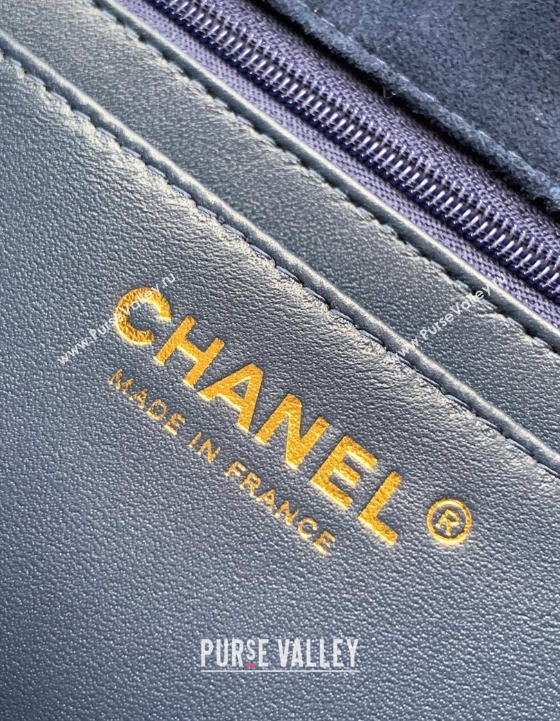 Chanel Suede Classic Mini Flap Bag A69900 Royal Blue 2025 0113 (yezi-250213040)