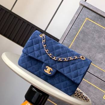 Chanel Suede Classic 11.12 Medium Flap bag A01112 Royal Blue 2025 0113 (yezi-250213042)