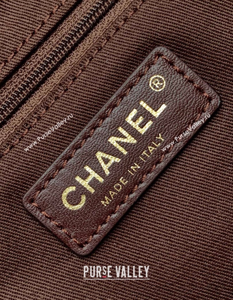 Chanel Vintage Suede Flap Bag with Wide Strap Dark Coffee 2025 A99935 (yezi-250213044)