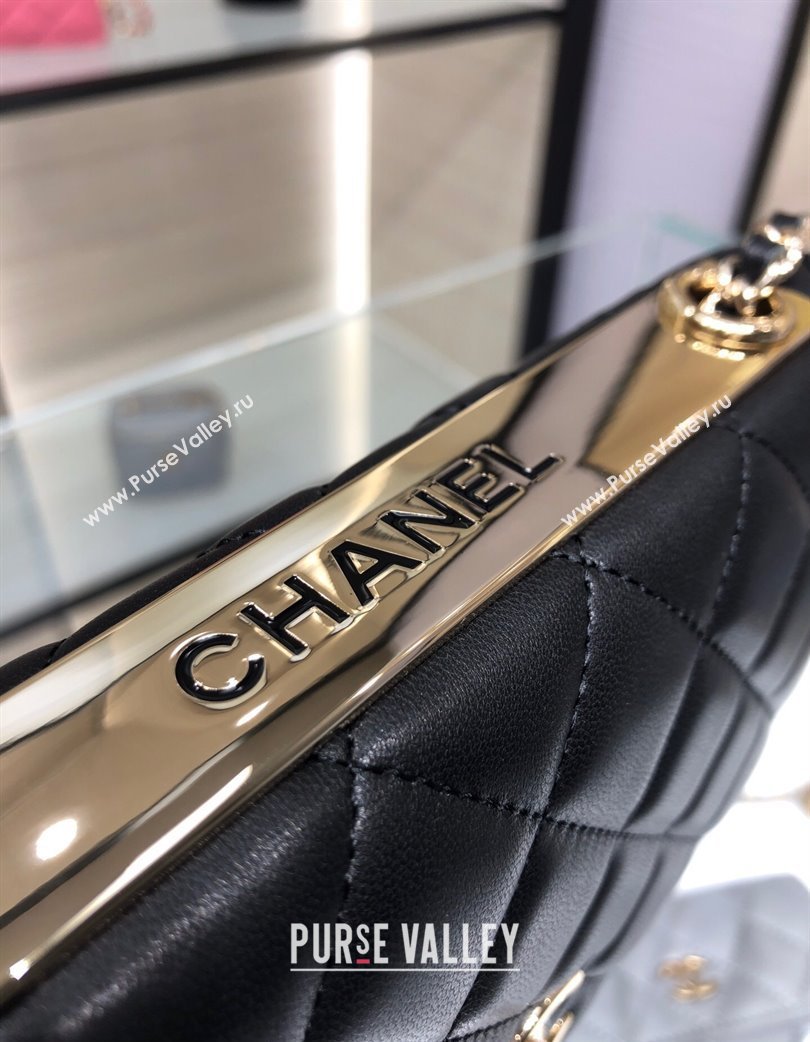 Chanel Lambskin Wallet On Chain WOC with Metal-Tone Band Black 2025 A84456 (yezi-250213048)