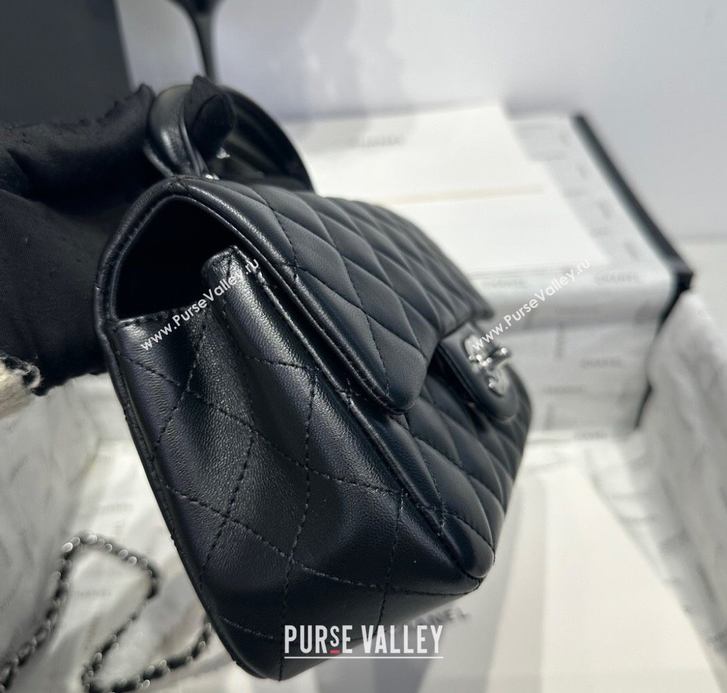 Chanel Coco Lambskin Mini Flap Bag with Top Handle AS2431 Black/Silver 2025 0212 (yezi-250213001)
