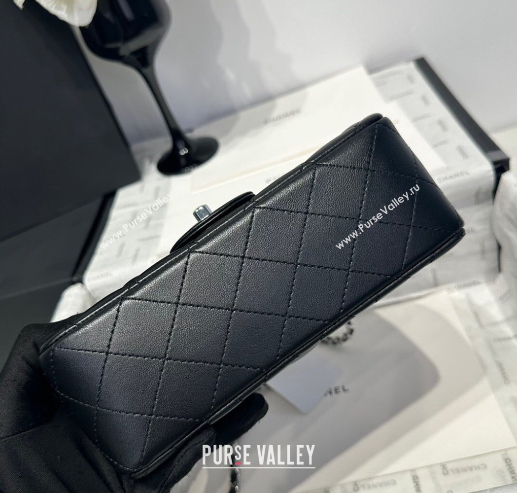 Chanel Coco Lambskin Mini Flap Bag with Top Handle AS2431 Black/Silver 2025 0212 (yezi-250213001)