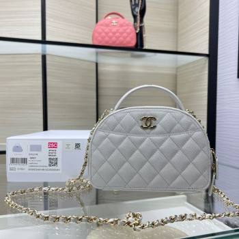 Chanel Grained Calfskin Clutch with Chain and Top Handle AP4438 Grey 2025 (yezi-250213049)