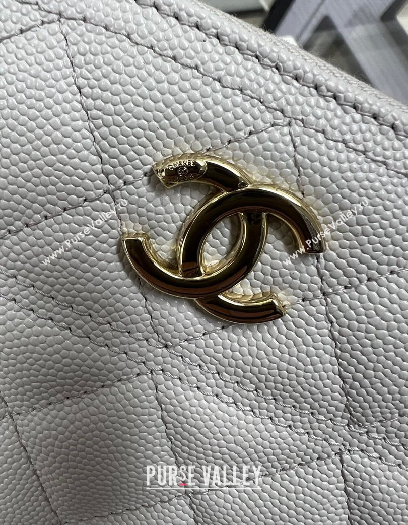 Chanel Grained Calfskin Clutch with Chain and Top Handle AP4438 Grey 2025 (yezi-250213049)