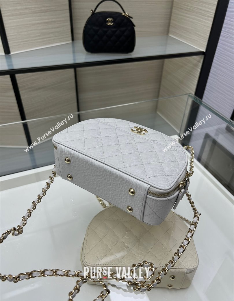 Chanel Grained Calfskin Clutch with Chain and Top Handle AP4438 Grey 2025 (yezi-250213049)