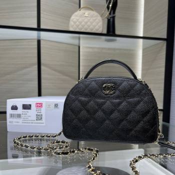 Chanel Grained Calfskin Clutch with Chain and Top Handle AP4438 Black 2025 (yezi-250213051)