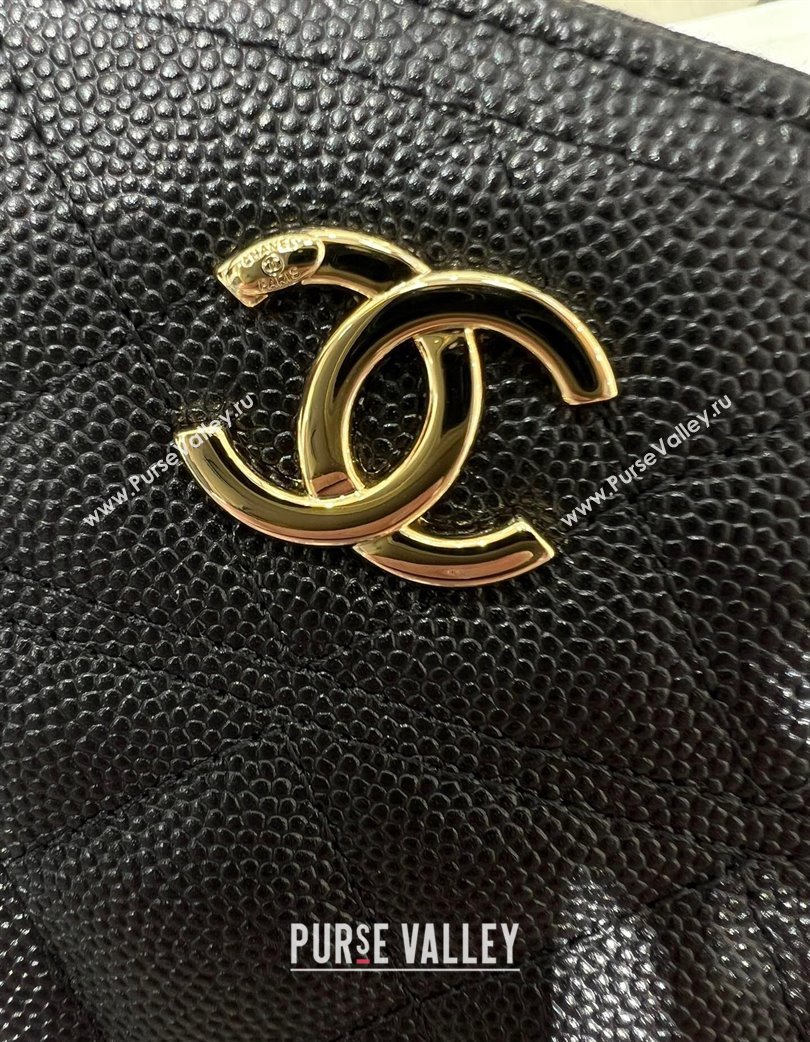 Chanel Grained Calfskin Clutch with Chain and Top Handle AP4438 Black 2025 (yezi-250213051)