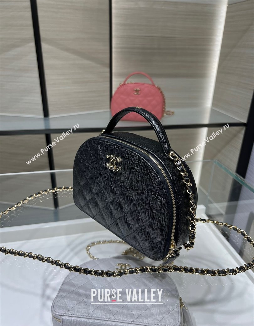 Chanel Grained Calfskin Clutch with Chain and Top Handle AP4438 Black 2025 (yezi-250213051)