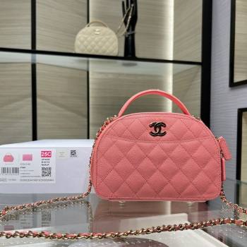 Chanel Grained Calfskin Clutch with Chain and Top Handle AP4438 Pink 2025 (yezi-250213052)