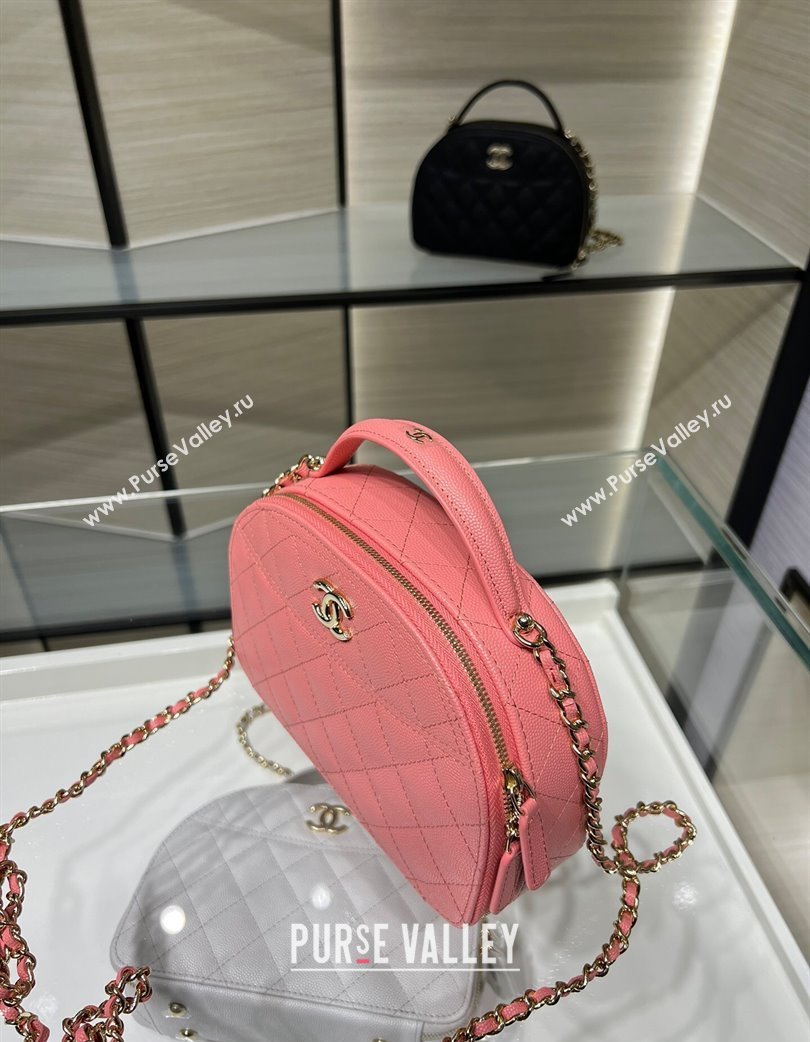 Chanel Grained Calfskin Clutch with Chain and Top Handle AP4438 Pink 2025 (yezi-250213052)