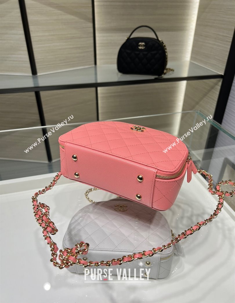 Chanel Grained Calfskin Clutch with Chain and Top Handle AP4438 Pink 2025 (yezi-250213052)
