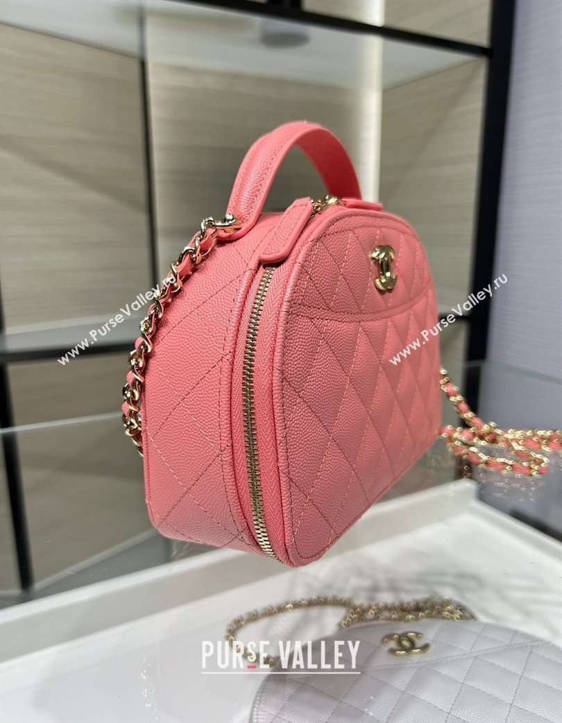 Chanel Grained Calfskin Clutch with Chain and Top Handle AP4438 Pink 2025 (yezi-250213052)