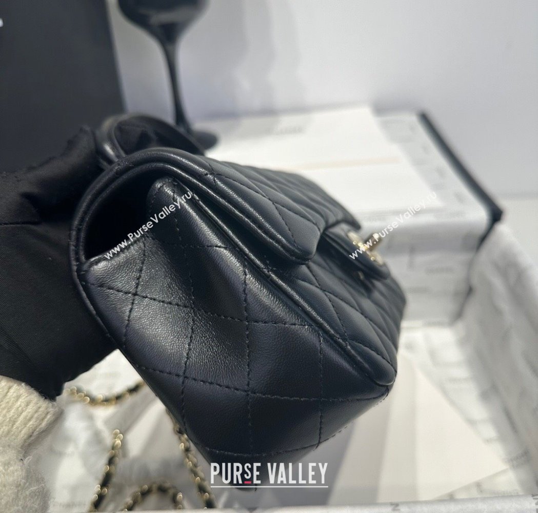 Chanel Coco Lambskin Mini Flap Bag with Top Handle AS2431 Black/Gold 2025 0212 (yezi-250213002)