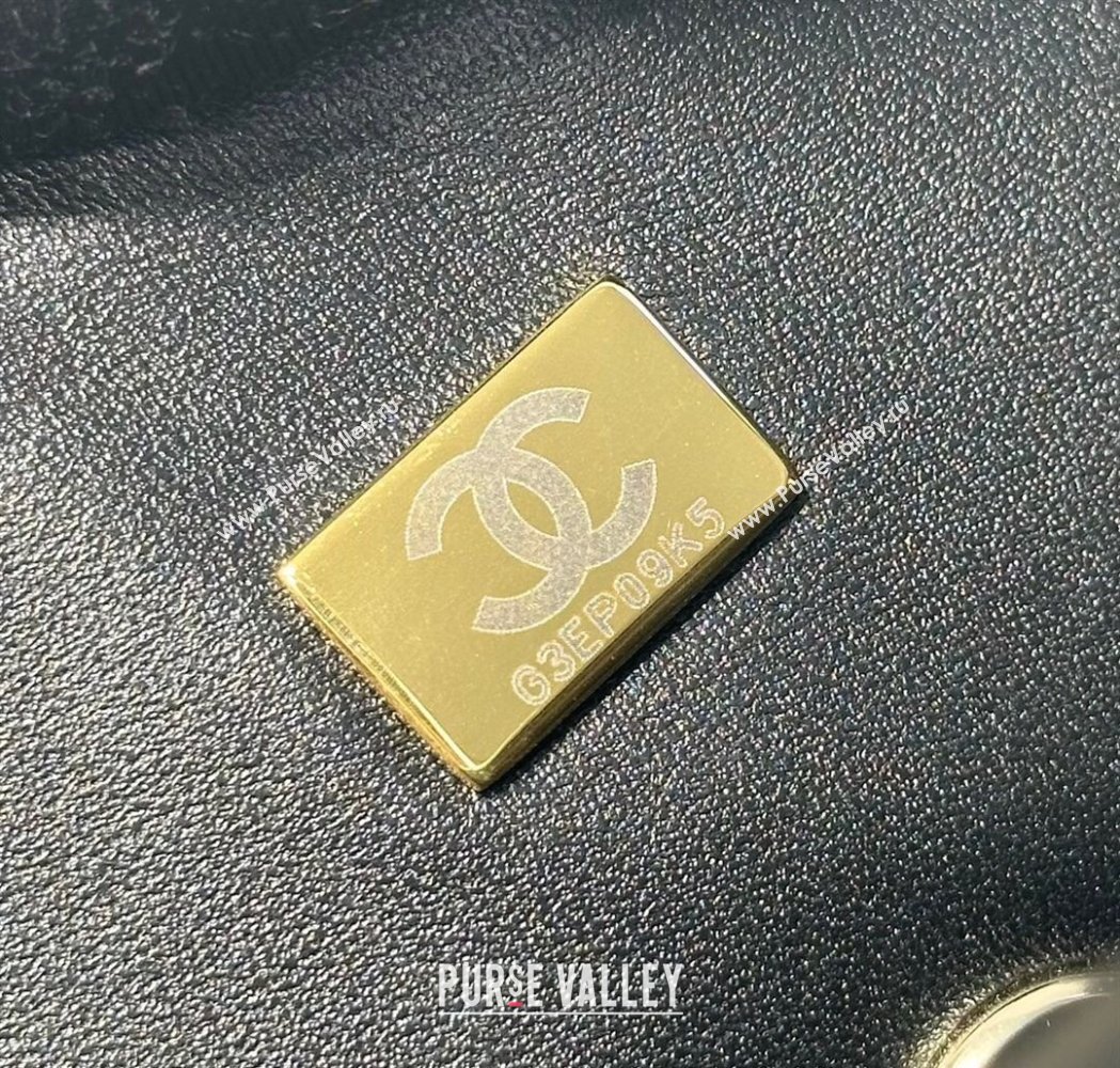 Chanel Coco Lambskin Mini Flap Bag with Top Handle AS2431 Black/Gold 2025 0212 (yezi-250213002)