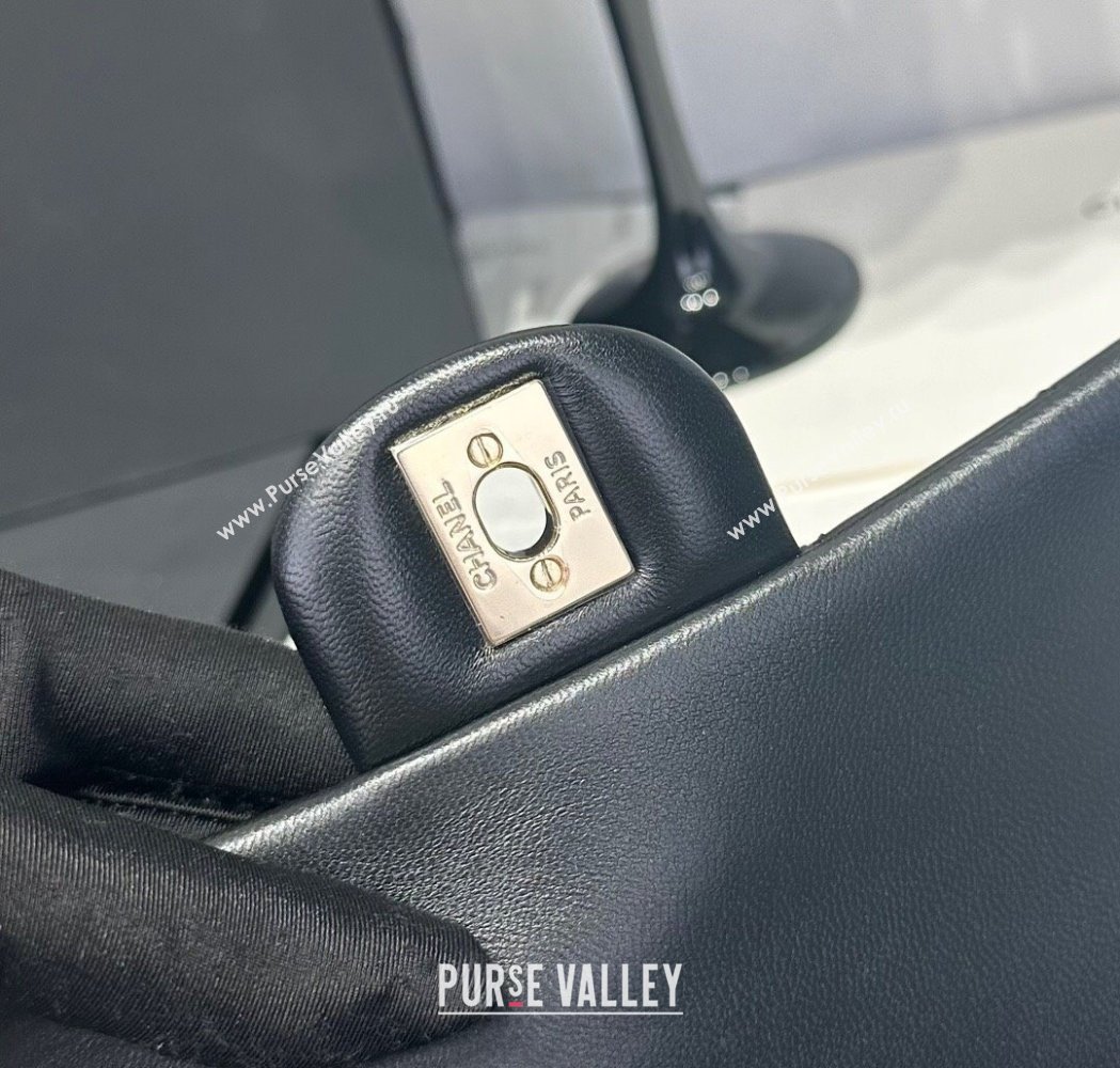Chanel Coco Lambskin Mini Flap Bag with Top Handle AS2431 Black/Gold 2025 0212 (yezi-250213002)