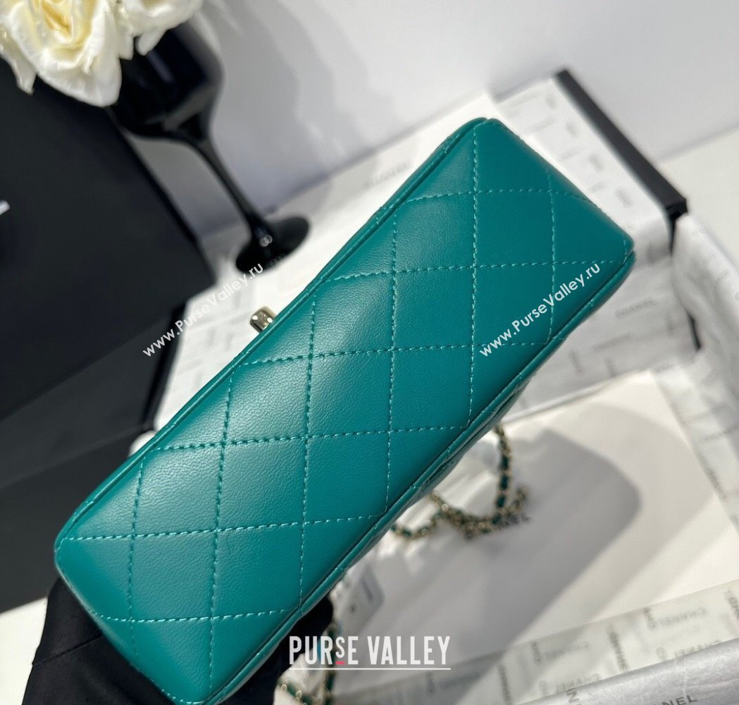 Chanel Coco Lambskin Mini Flap Bag with Top Handle AS2431 Dark Green 2025 0212 (yezi-250213004)