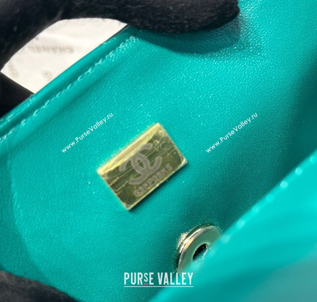 Chanel Coco Lambskin Mini Flap Bag with Top Handle AS2431 Dark Green 2025 0212 (yezi-250213004)