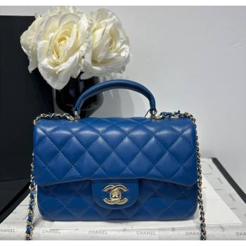 Chanel Coco Lambskin Mini Flap Bag with Top Handle AS2431 Royal Blue 2025 0212 (yezi-250213006)