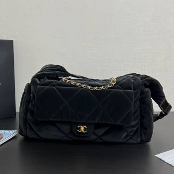 Chanel Coco Snow Velvet-Like Nylon Small Flap Bag Black 2025 (yezi-250213061)