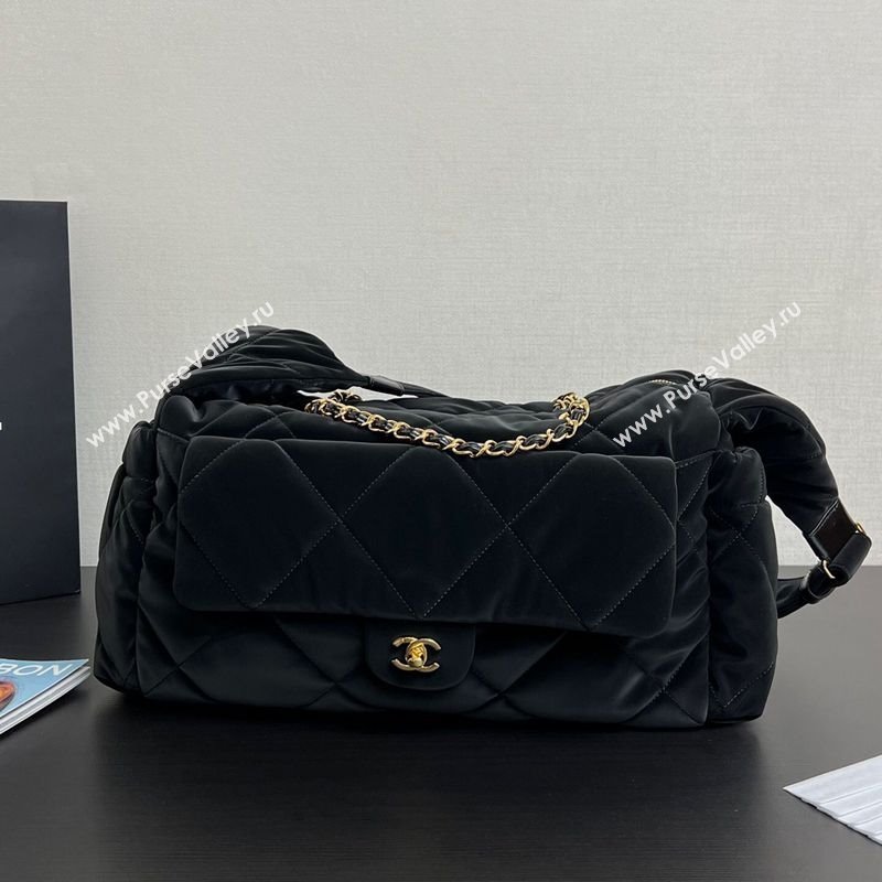 Chanel Coco Snow Velvet-Like Nylon Small Flap Bag Black 2025 (yezi-250213061)
