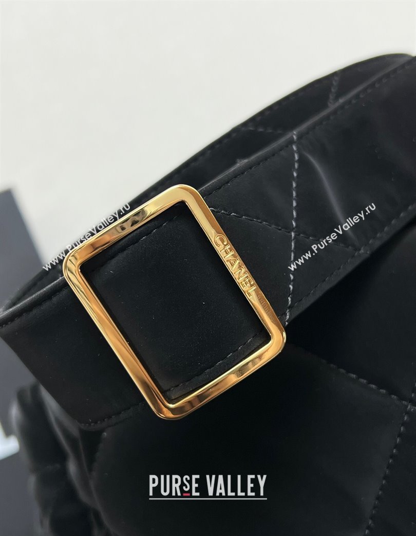 Chanel Coco Snow Velvet-Like Nylon Small Flap Bag Black 2025 (yezi-250213061)