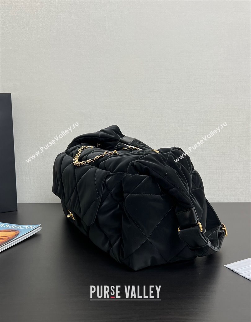 Chanel Coco Snow Velvet-Like Nylon Small Flap Bag Black 2025 (yezi-250213061)