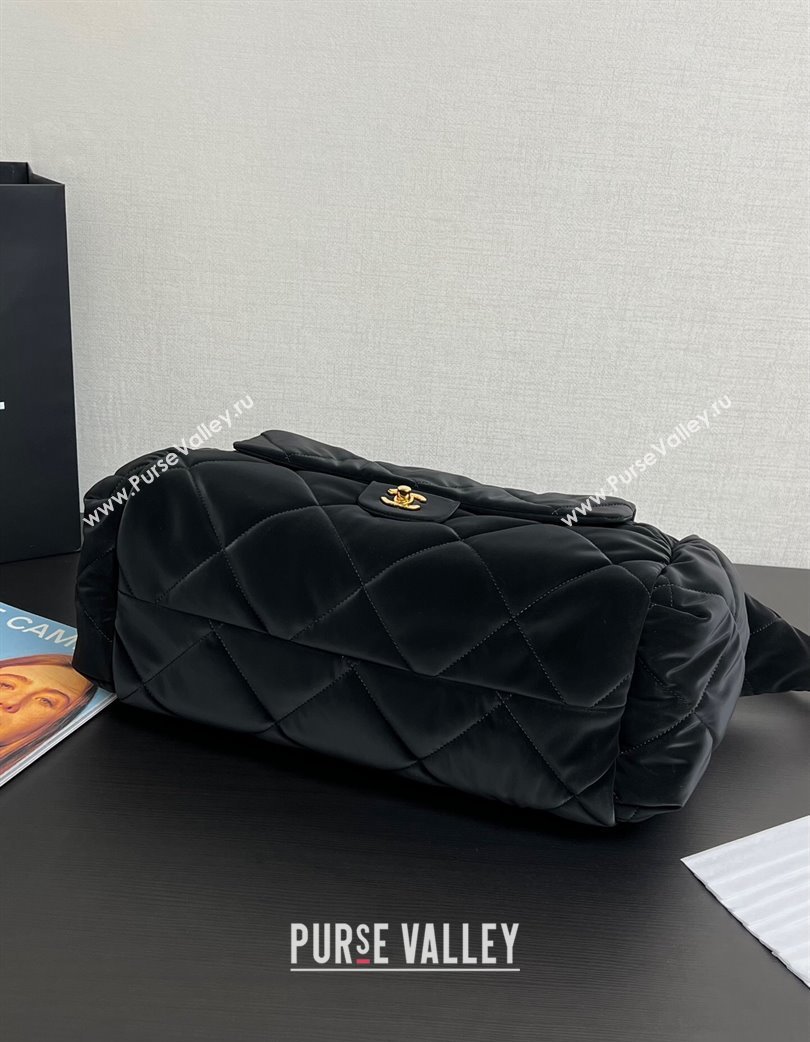 Chanel Coco Snow Velvet-Like Nylon Small Flap Bag Black 2025 (yezi-250213061)