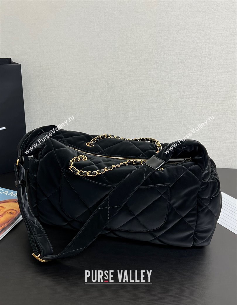 Chanel Coco Snow Velvet-Like Nylon Small Flap Bag Black 2025 (yezi-250213061)